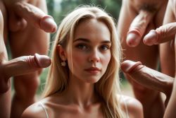 5 dicks, 5 guys, blonde, white